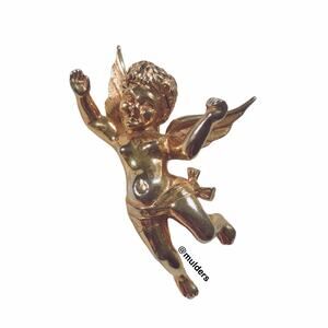 Vintage Marcel Boucher Signed Costume Jewelry Gold Tone Angel Cupid Pin Brooch